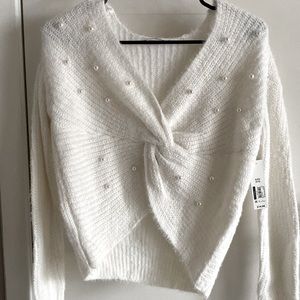 NB Twist Pearl Sweater, Soft White